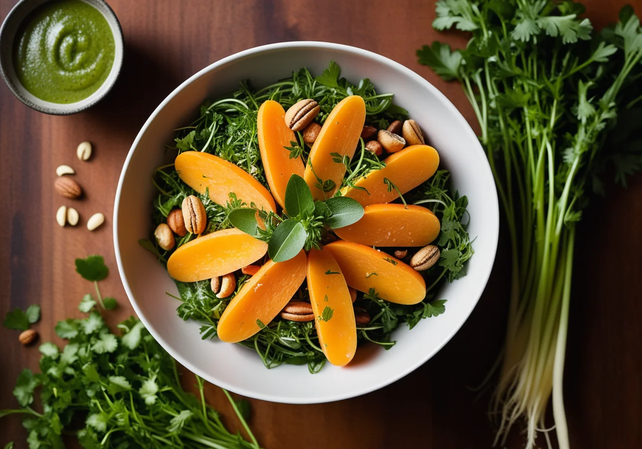 Carrot Salad with Matcha Dressing