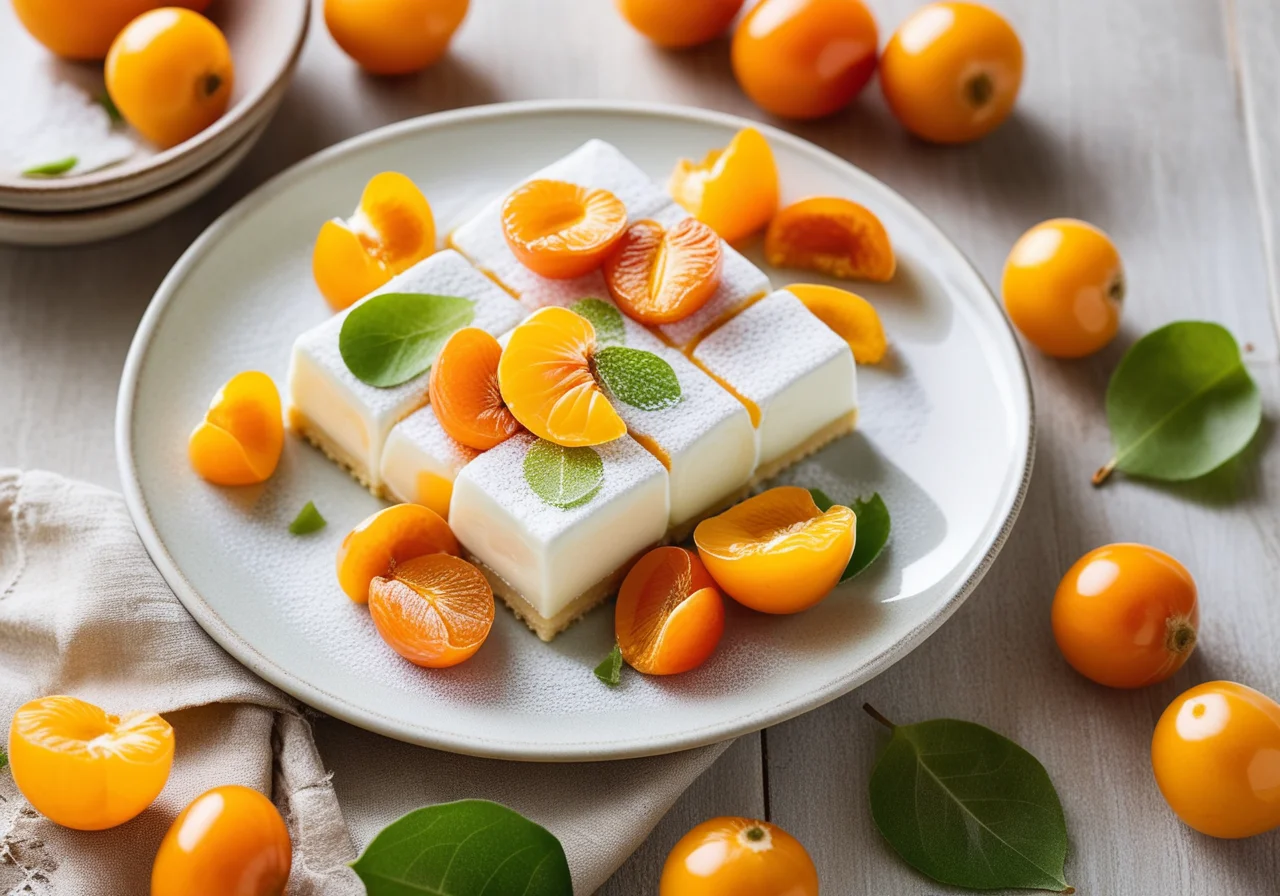 Lime Yogurt Squares with Tropical Fruits