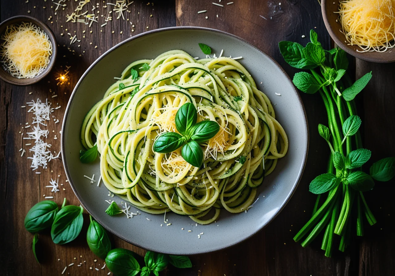Penne with Zucchini and Cheese Sauce