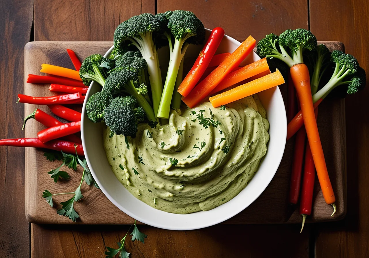 Vegetable Sticks with Chickpea Dip