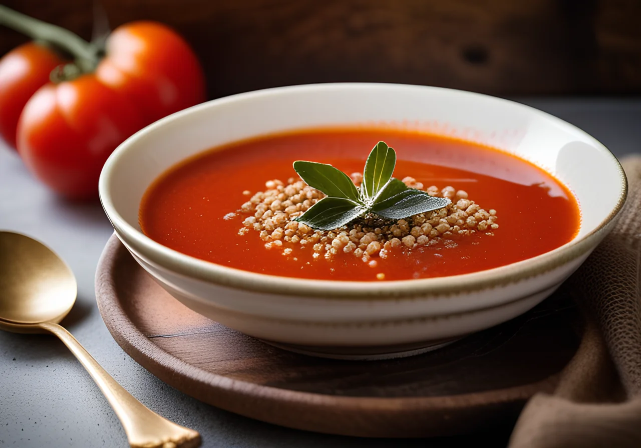 Tomato Soup with Roasted Buckwheat