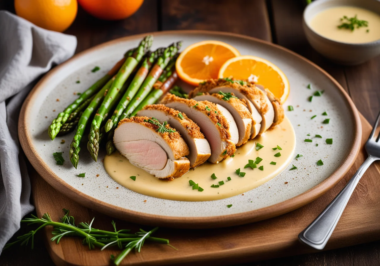 Stuffed Chicken Breast with Asparagus Vegetables