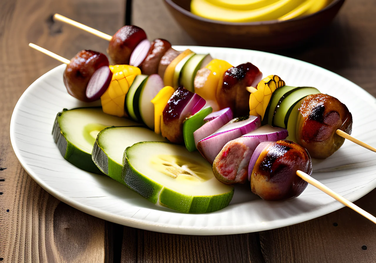 Colorful Bratwurst Skewers