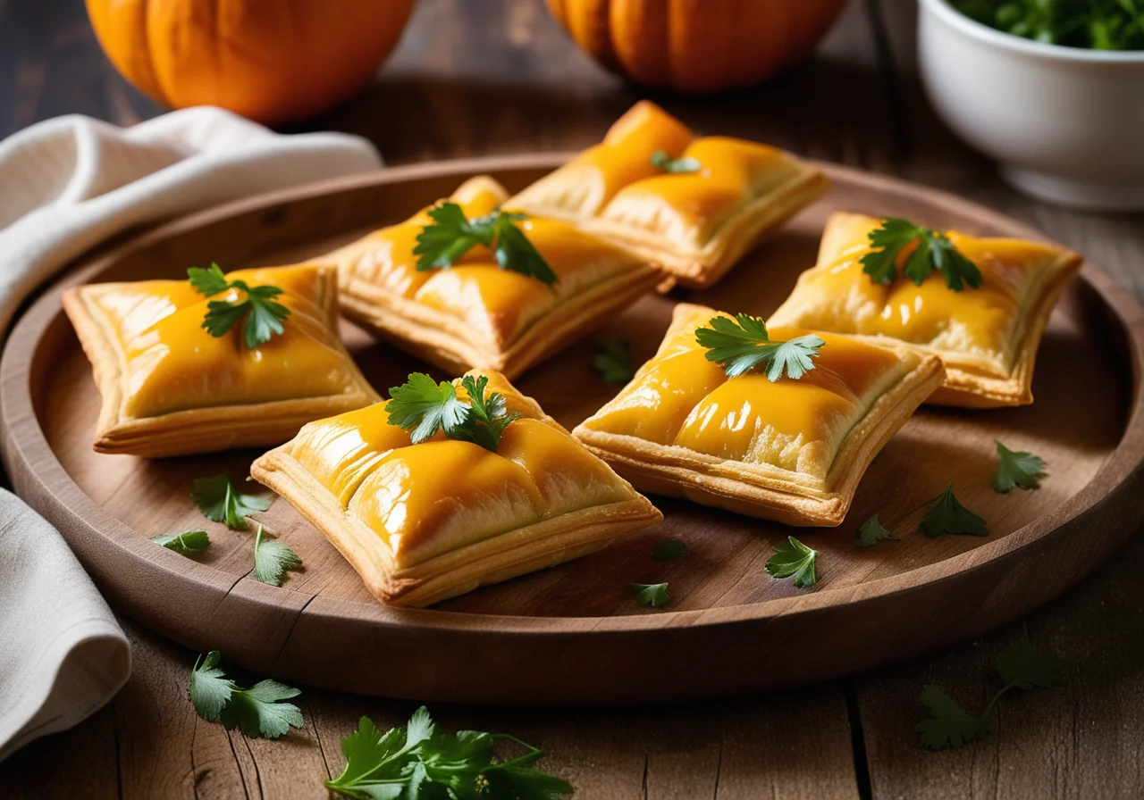 Puff pastry vegetable pockets