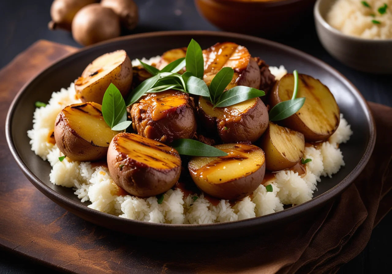 Oriental Chicken Thighs with Baked Potatoes