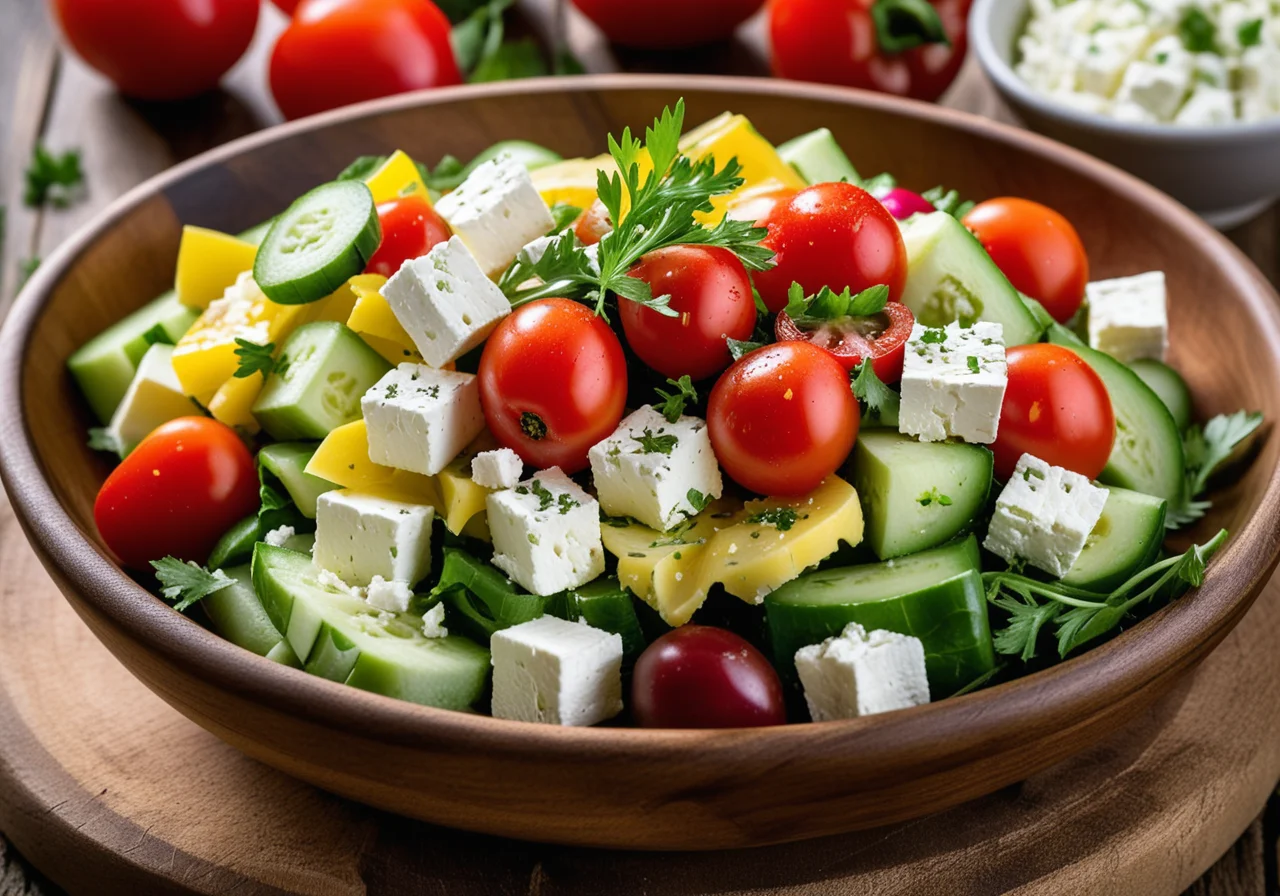 Feta, Olive, and Pepper Salad