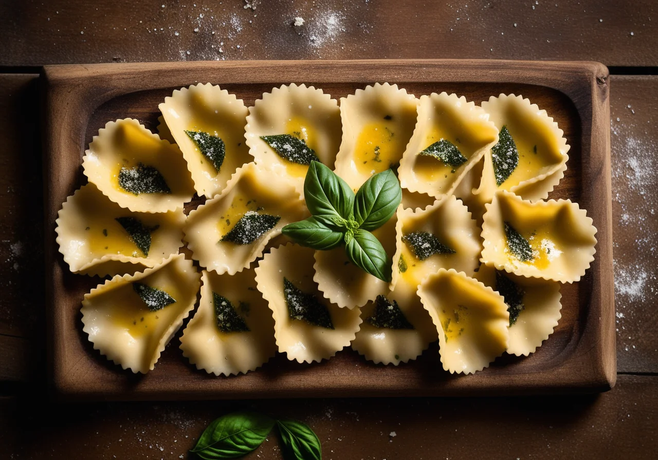 Ravioli with Butter and Fried Sage Leaves