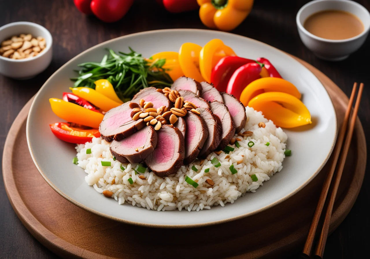 Duck Breast with Vegetables and Peanut Sauce