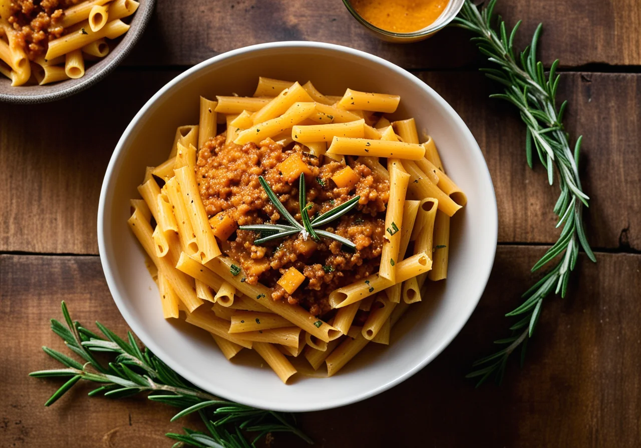 Pasta with Pumpkin Bolognese