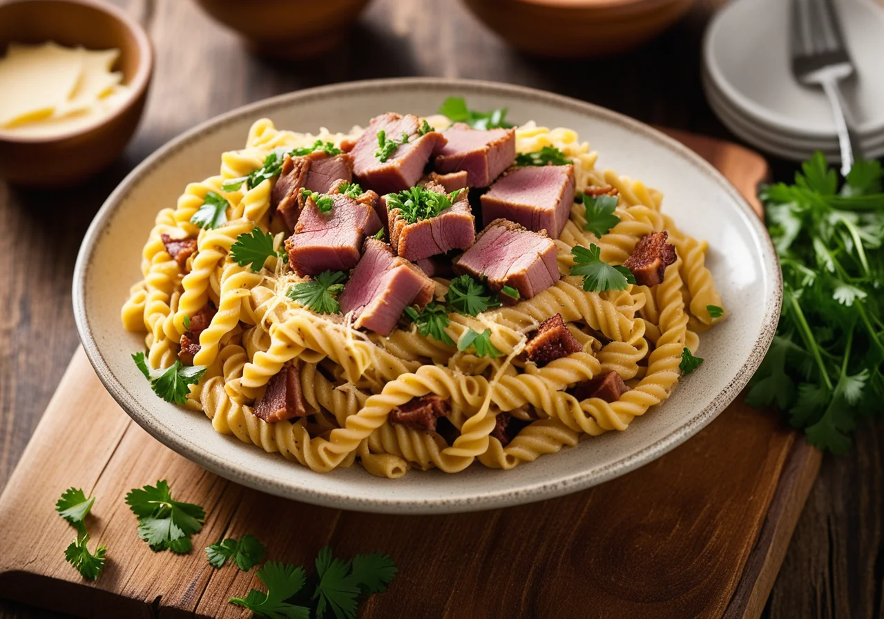 Pasta with Vegetables and Smoked Pork