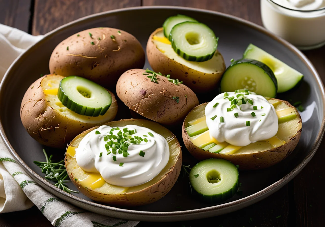 Baked Potatoes with Chives and Sour Cream