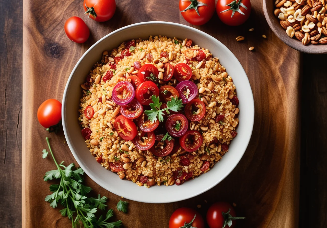 Bulgur Bowl with Dried Tomatoes and Onions