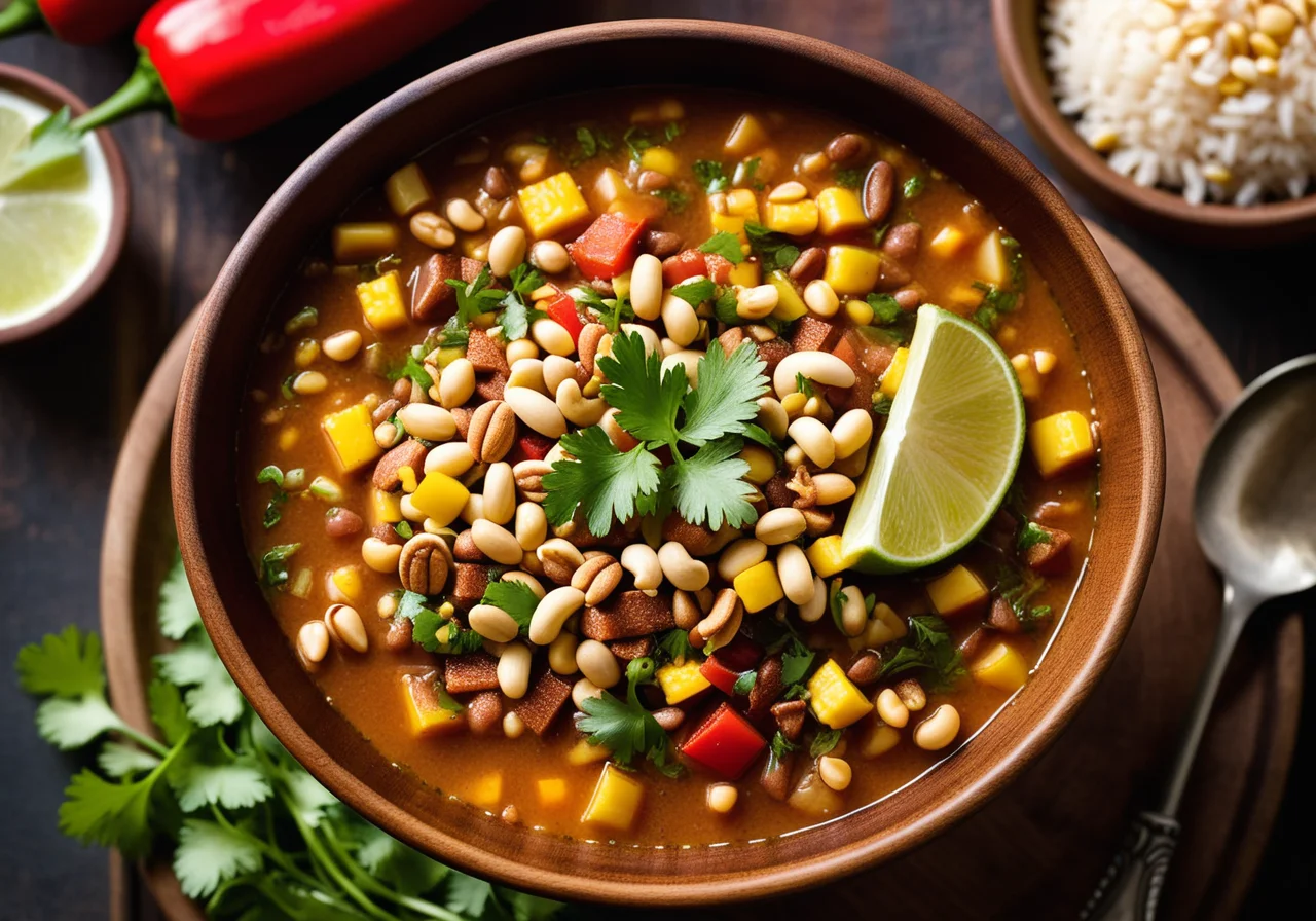 Corn and Bean Stew with Rice