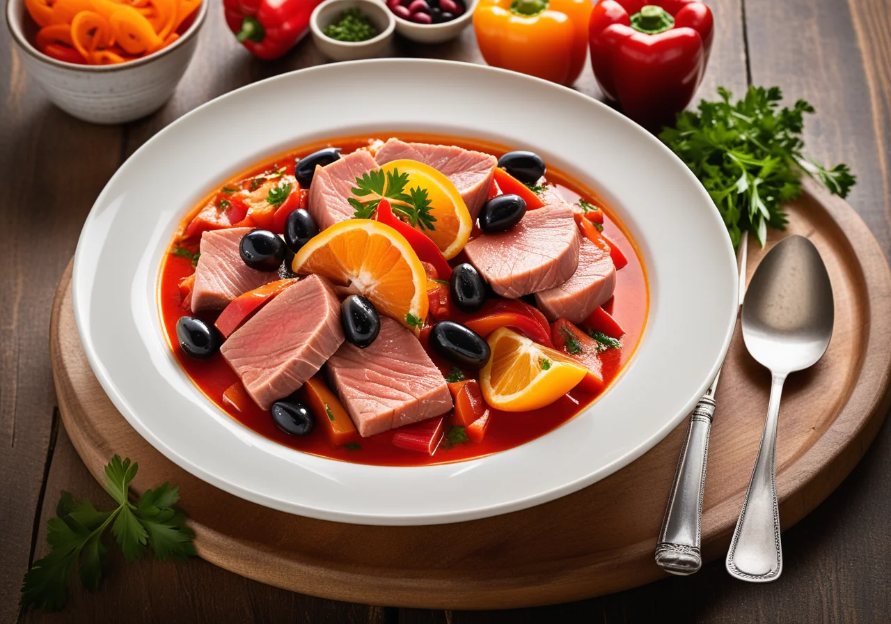 Red Pepper Stew with Tuna