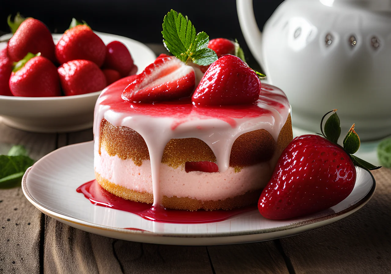Strawberry Cake with Yogurt Cream