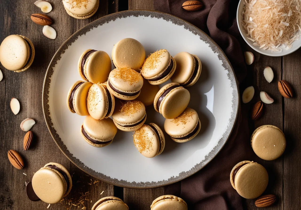Coconut Macarons with Nuts