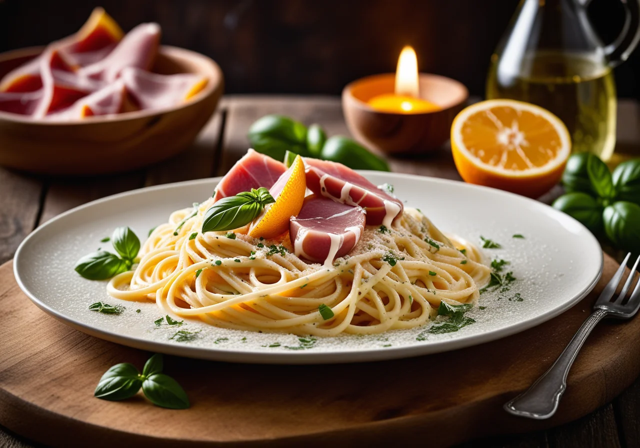 Spaghetti with Ham-Mascarpone Sauce