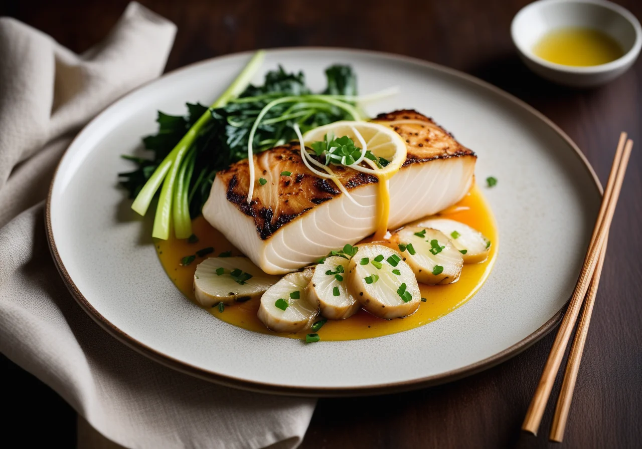 Cod with Vegetables and Lemongrass Lemon Sauce