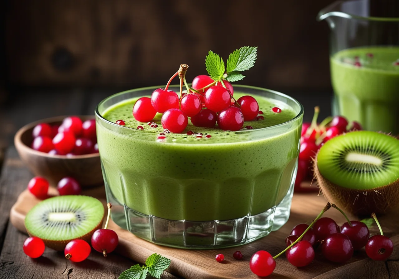 Kiwi Spinach Smoothie with Currants