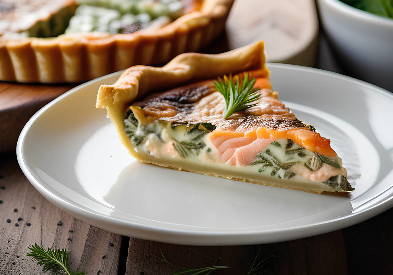 Asparagus Quiche with Salmon