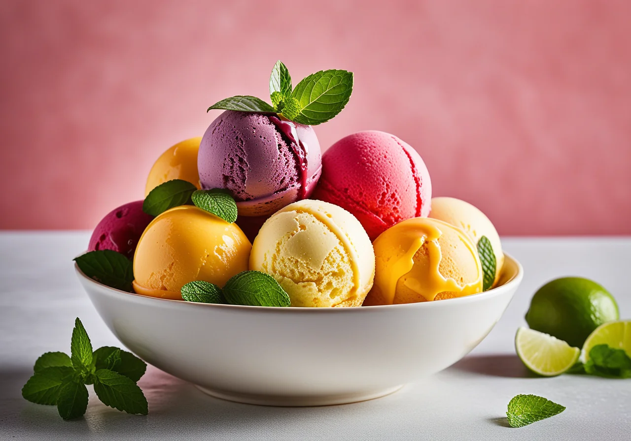 Various Fruit Ice Creams