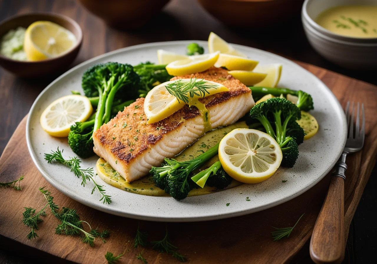 Pan‑fried Fish Fillets with Herb Butter Vegetables