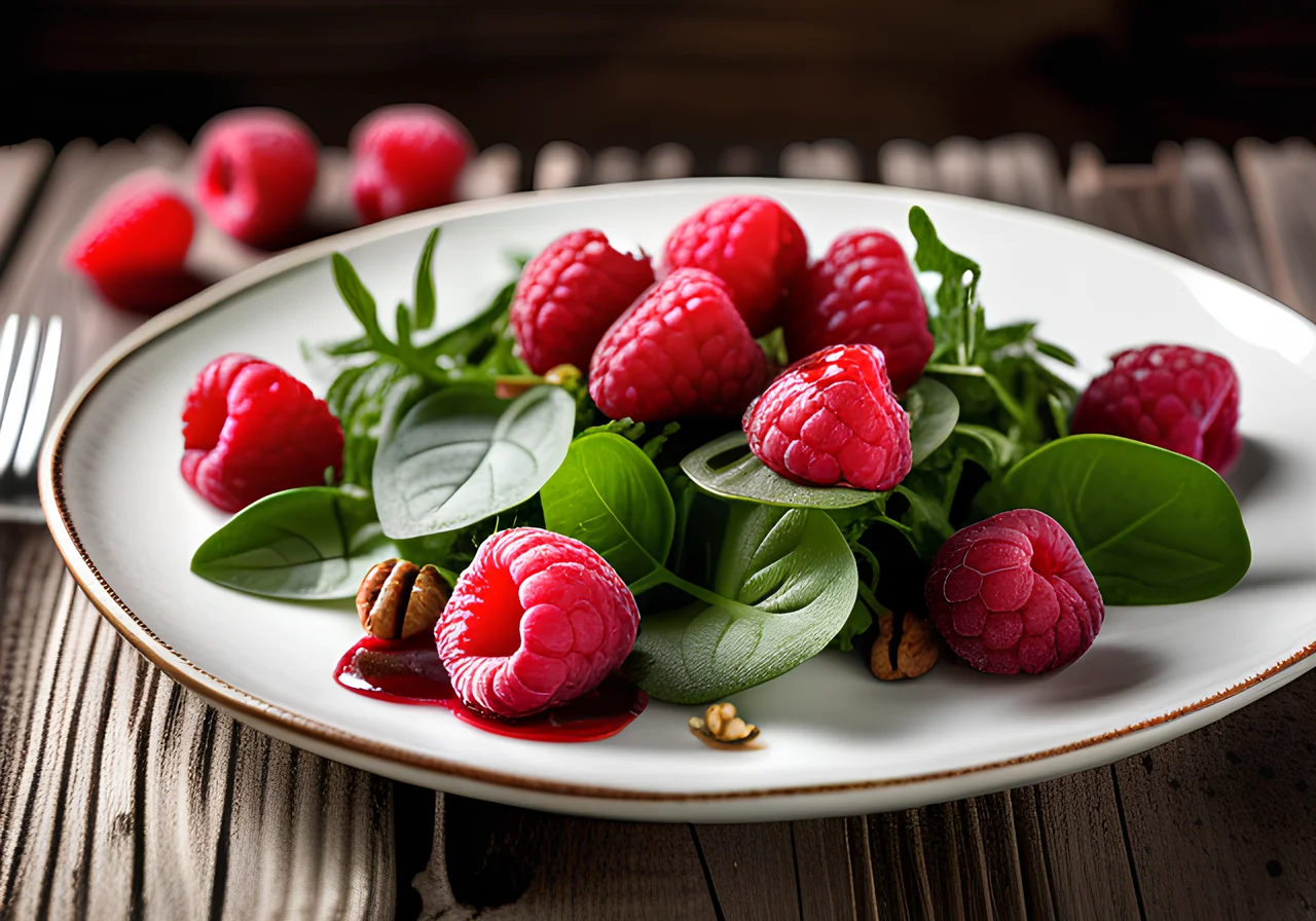 Wild Herb Salad with Raspberry Walnut Dressing