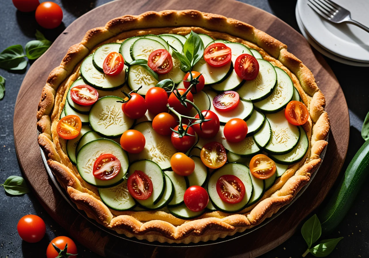 Vegetarian Vegetable Tart with Goat Cheese
