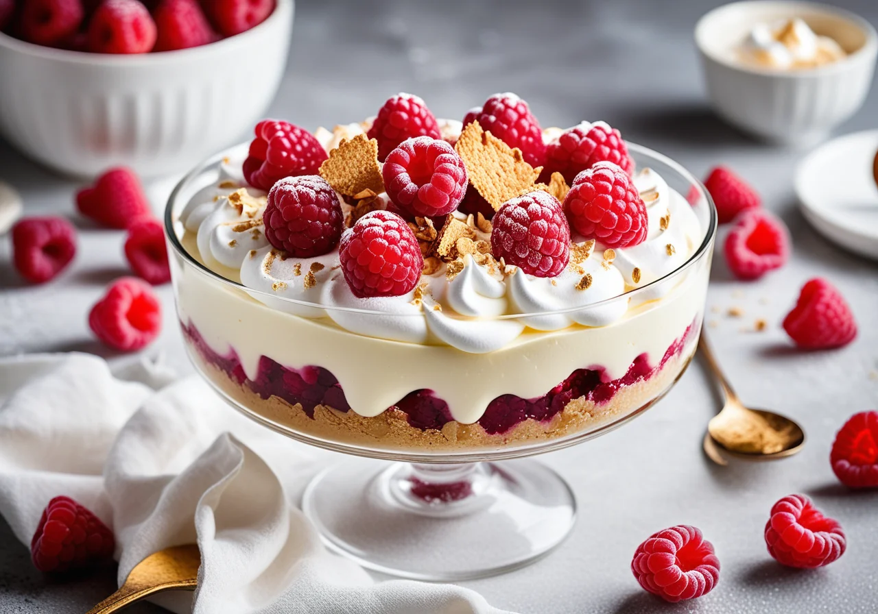 Raspberry Quark with Meringue