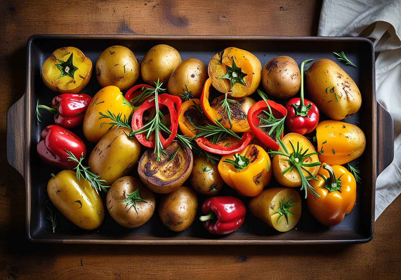 Baked Waller with Bell Peppers and Potatoes