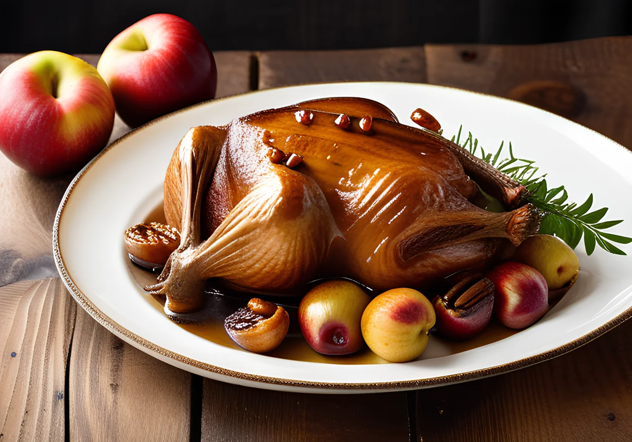 Roast Goose with Chestnuts and Roasted Apples