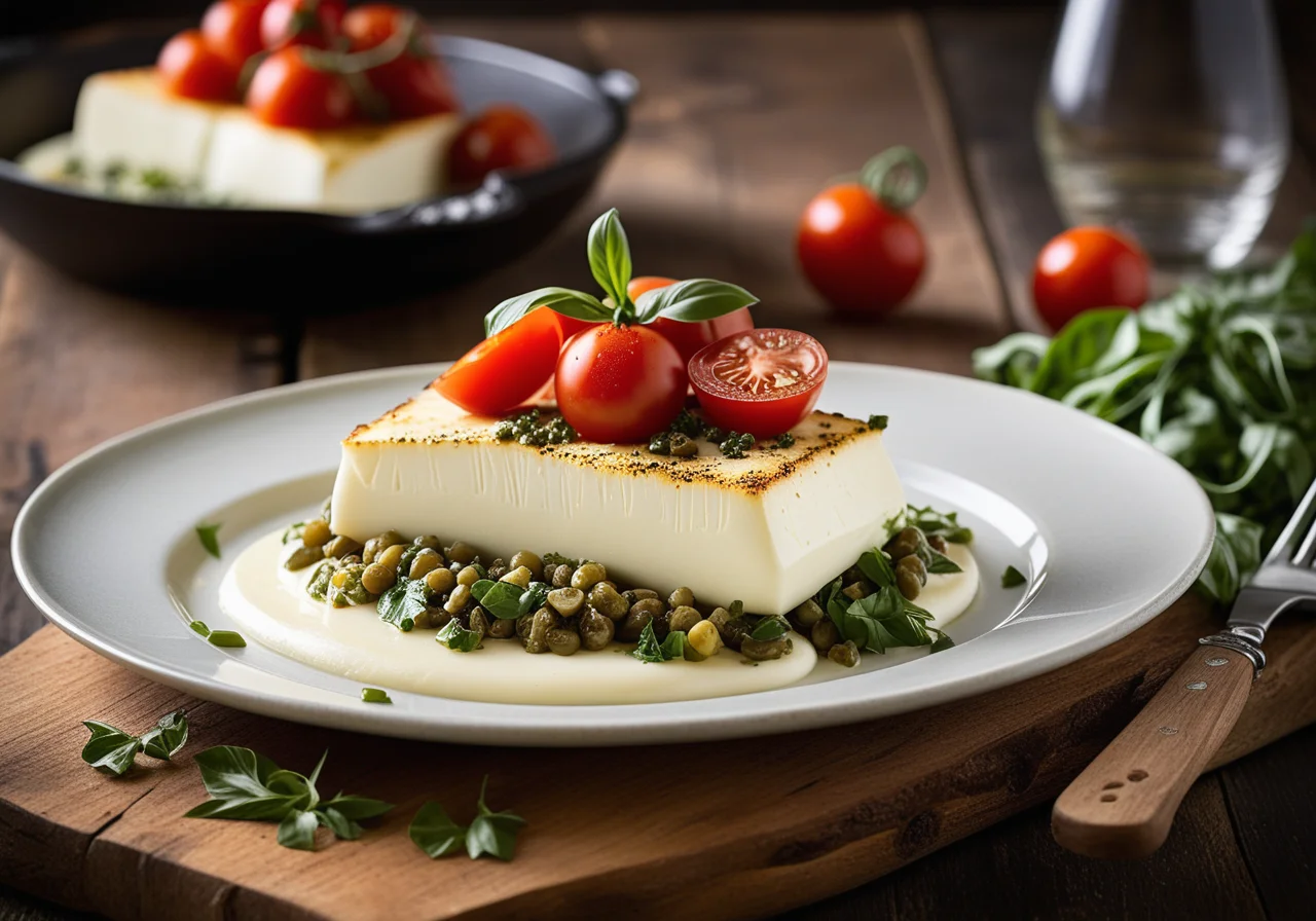 Baked Halibut with Leek Vegetables