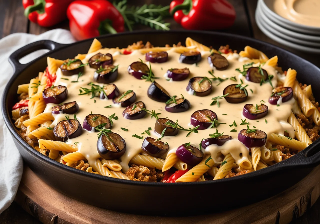 Pasta Bake with Grilled Vegetables