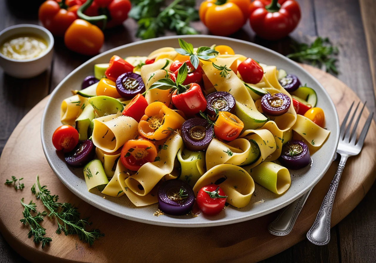 Pappardelle with Bell Peppers