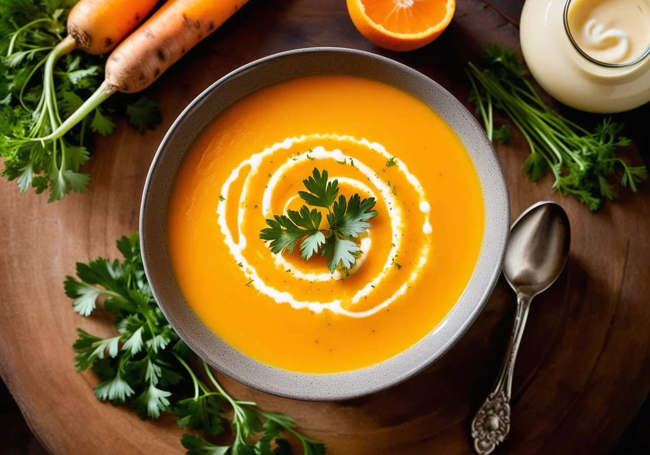 Carrot Soup with Ginger and Orange Juice