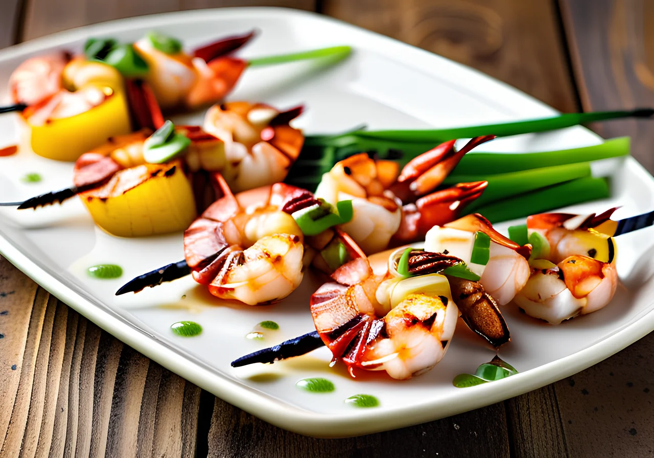 Shrimp Pineapple Skewers with Coconut Dip