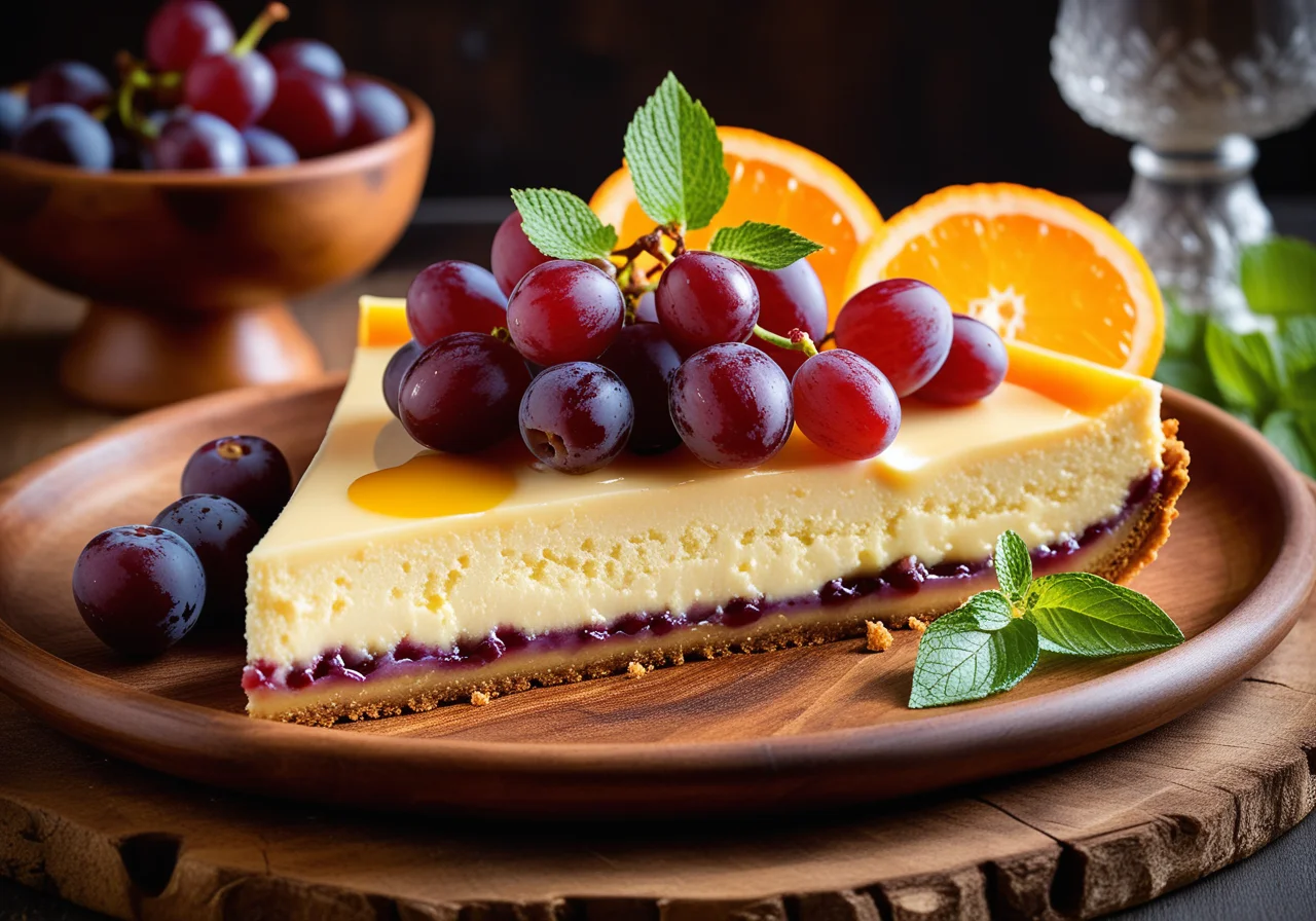 Cheese Cake with Grapes