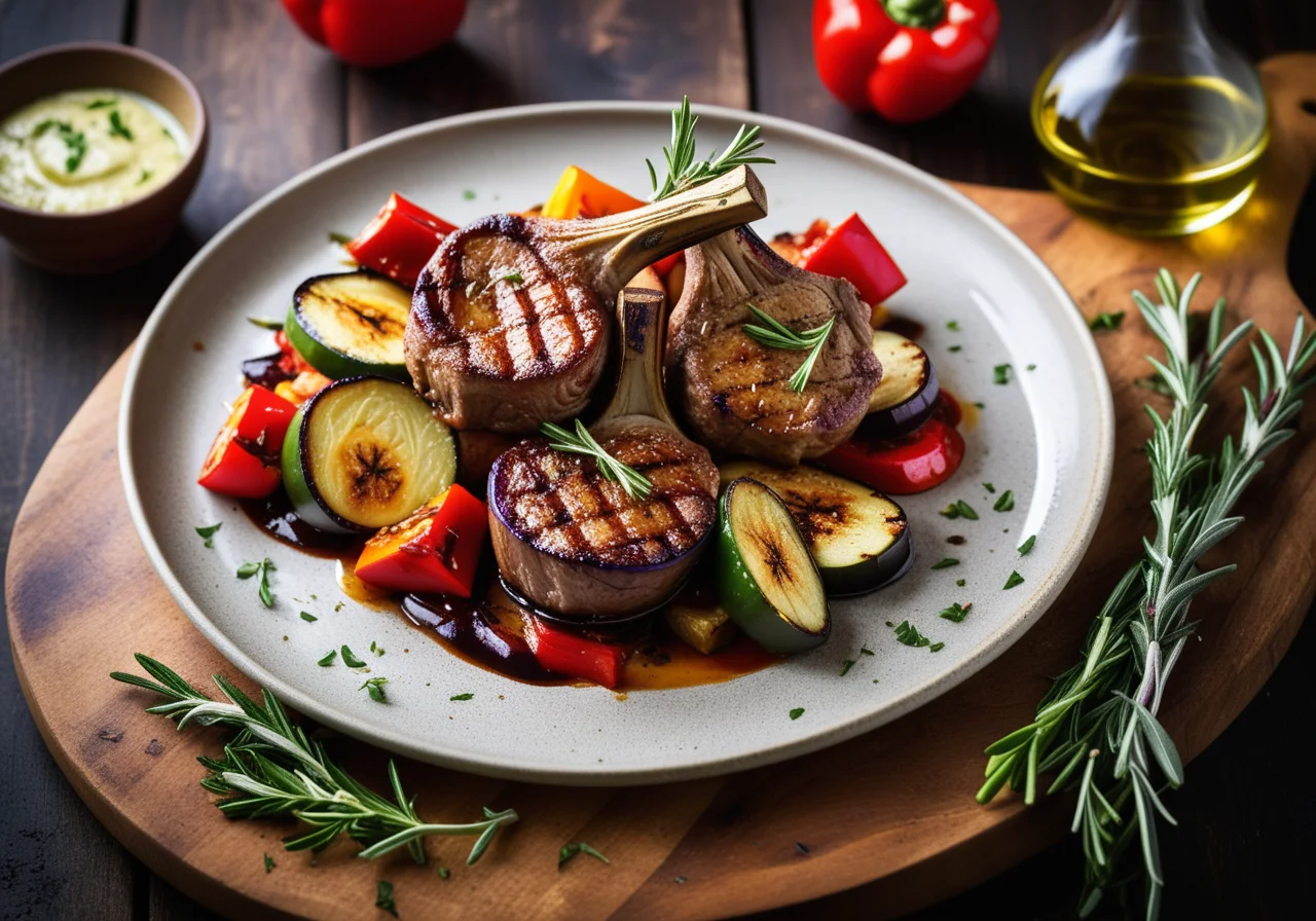 Lamb Chops with Summer Vegetables