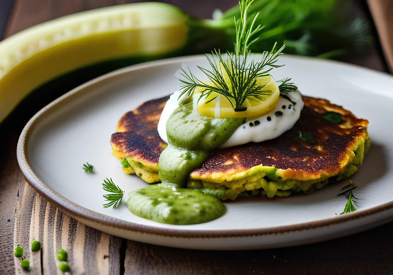 Vegan Lentil Pancakes with Zucchini Tzatziki