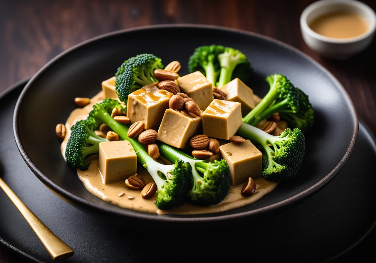 Tofu and Broccoli in Peanut Sauce