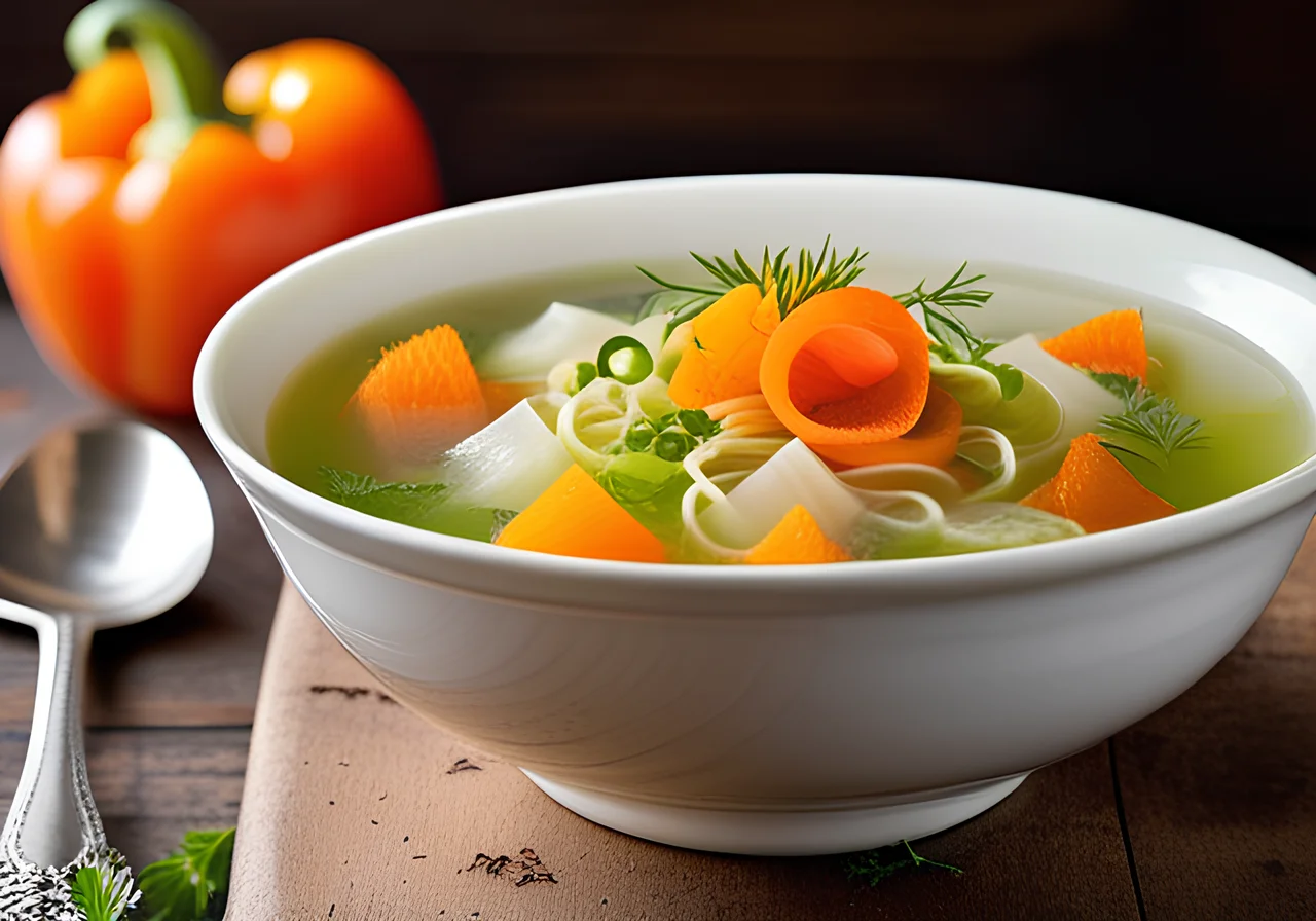 Clear Vegetable Soup with Cabbage