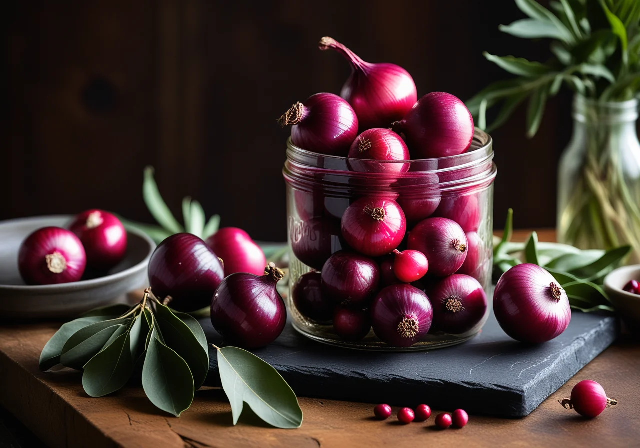 Pickled Pearl Onions with Cranberries