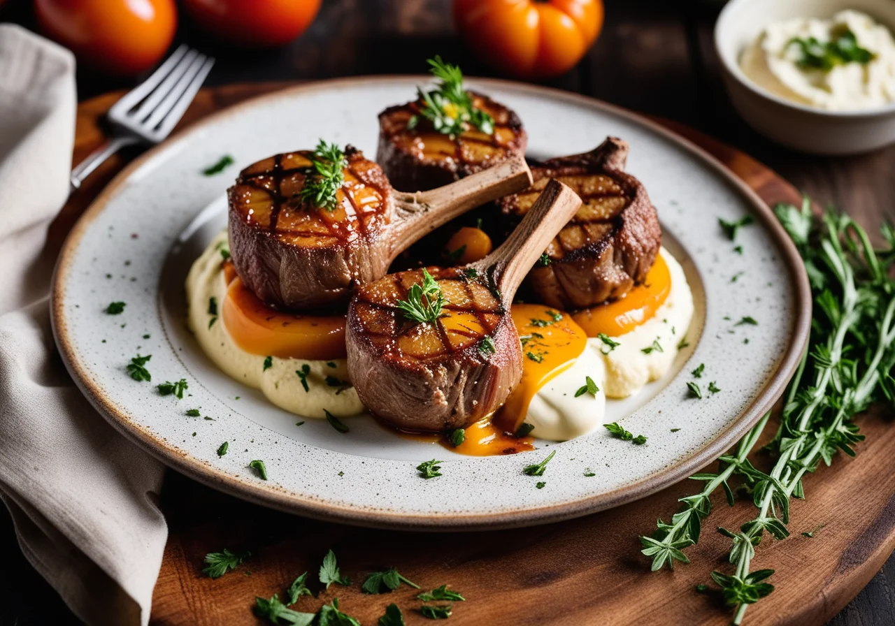 Lamb Chops with Tomatoes and Gratin