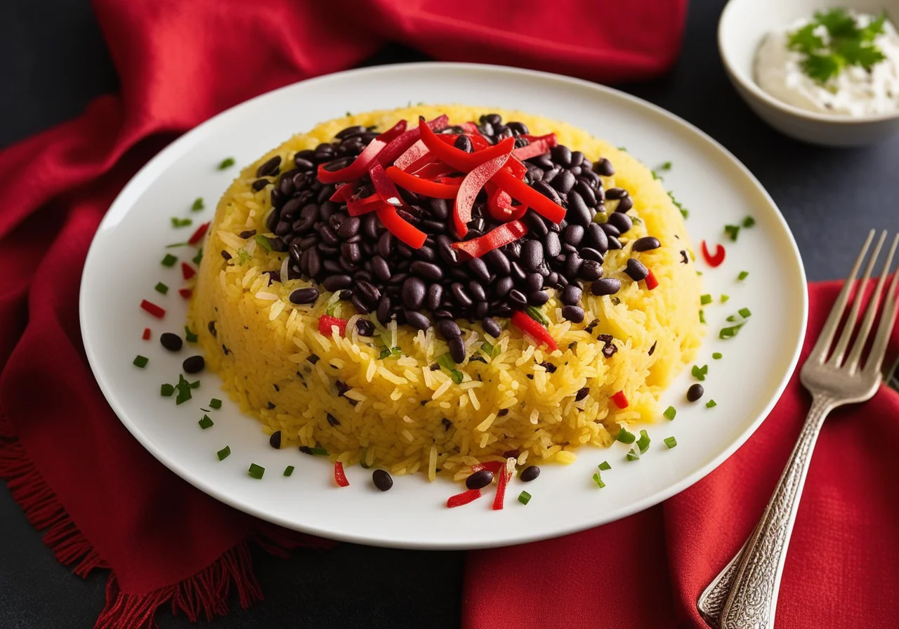 Saffron Rice with Black Beans