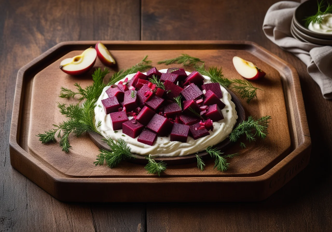 Beet Herring Salad with Sour Cream