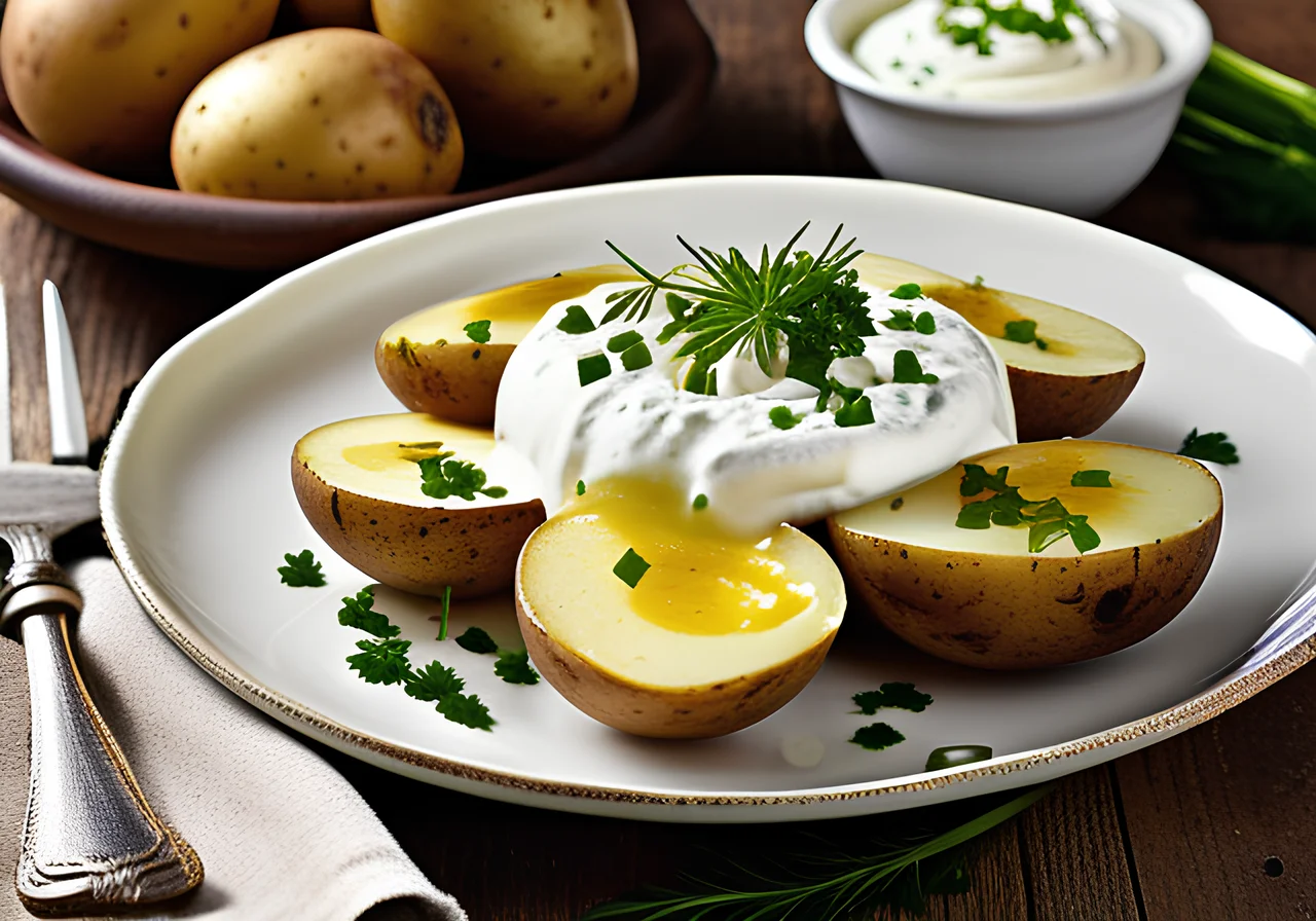 White Cheese with Boiled Potatoes