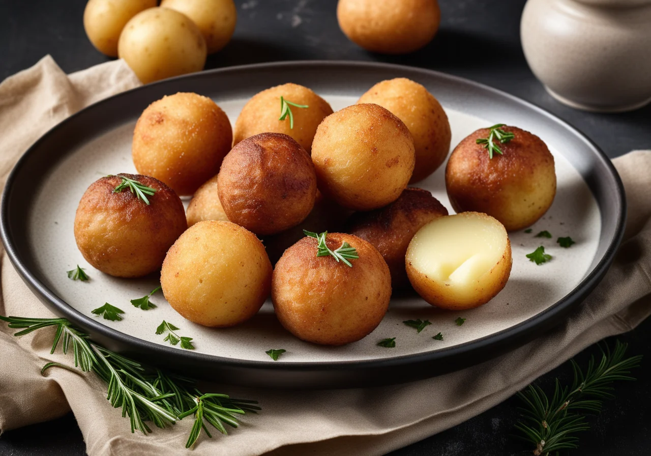 Pike Perch Sausages with Potato Balls