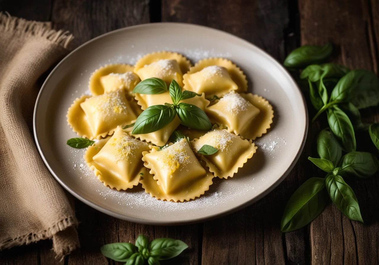 Ravioli with Thick Beans