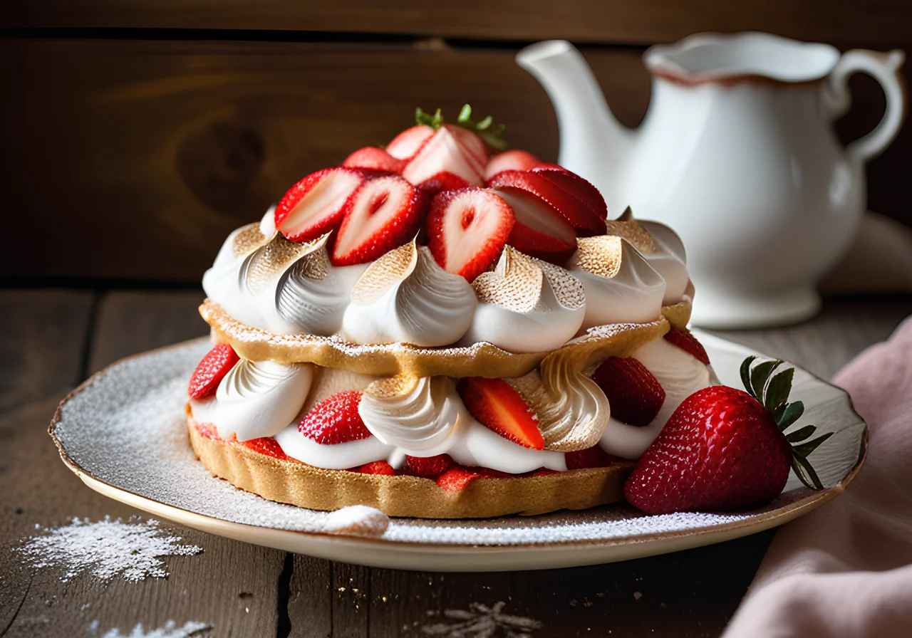 Strawberry Meringue Cake