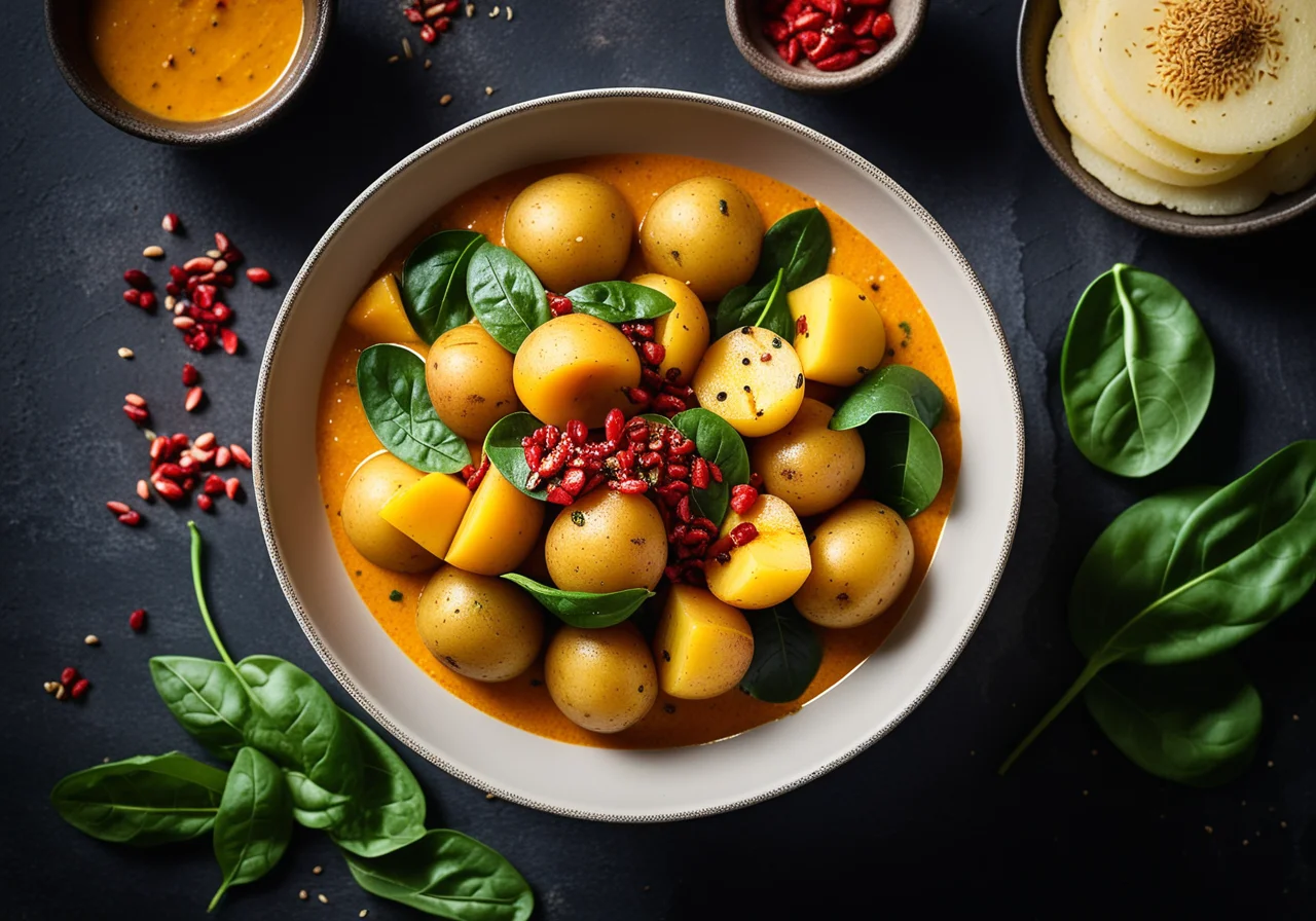 Indian Potato Curry with Mango and Poppy Seeds